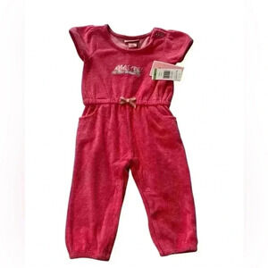 Juicy couture baby size 18 months one piece hot pink terry cloth romper new